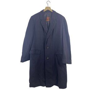 Vtg Strouss-Hirshberg 100% Imported Cashmere Overcoat 48R XL Black Union Made